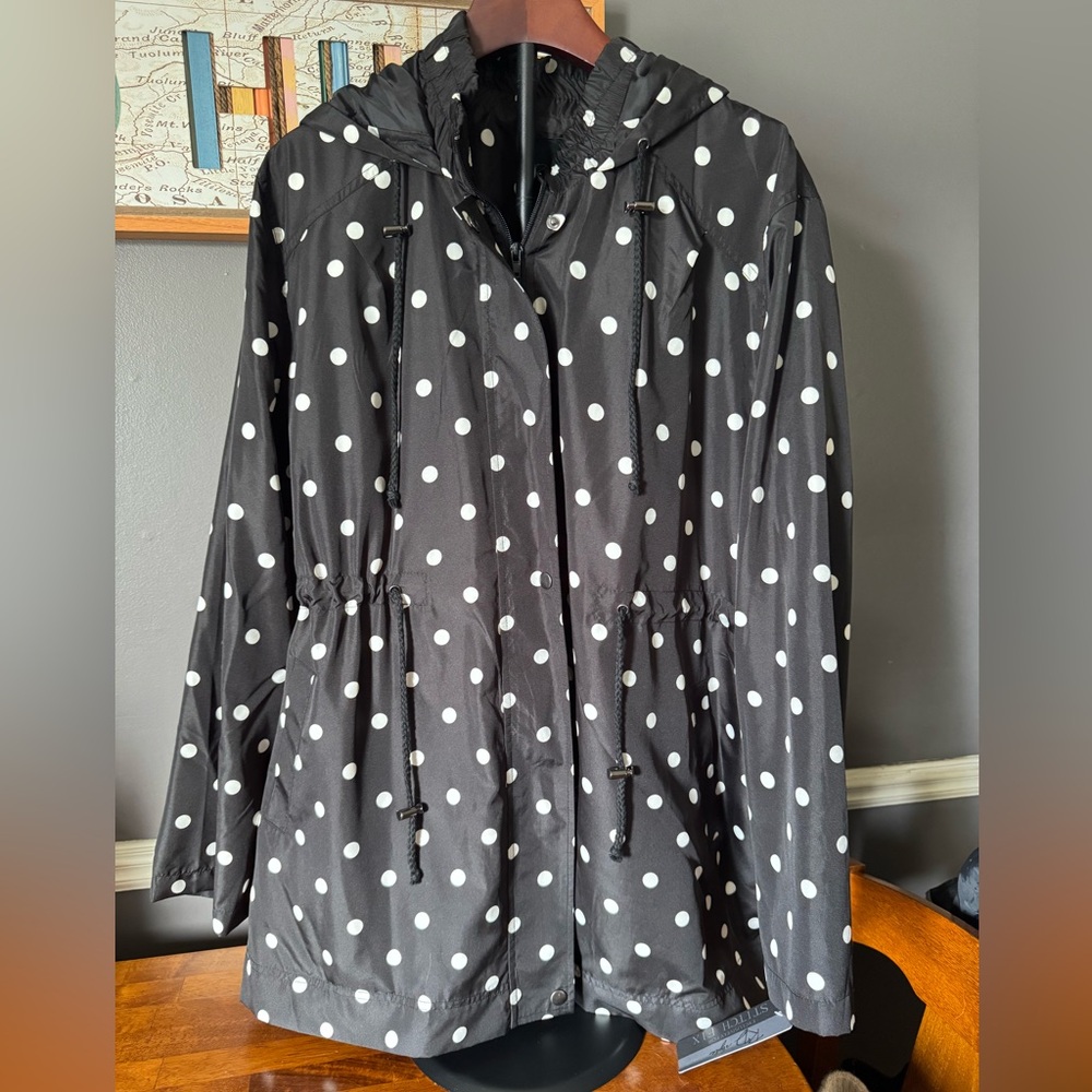 Polka Dot Hooded Raincoat
